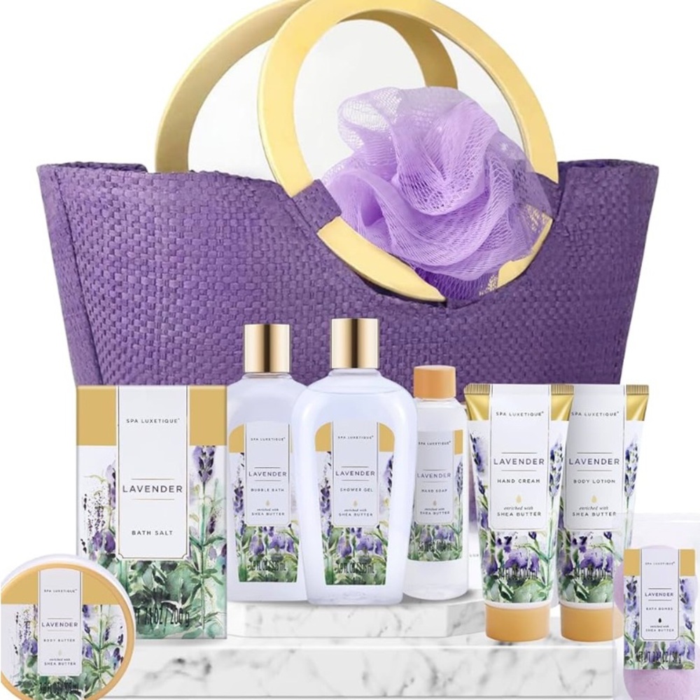 Lavender Bath Gift Set - Purple and Gold